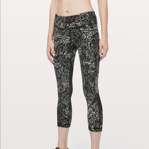 Lululemon Pace Rival Crop 22" Achromatize Ice Grey Black